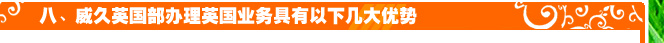 八、威久英國(guó)部辦理英國(guó)業(yè)務(wù)具有以下幾大優(yōu)勢(shì)